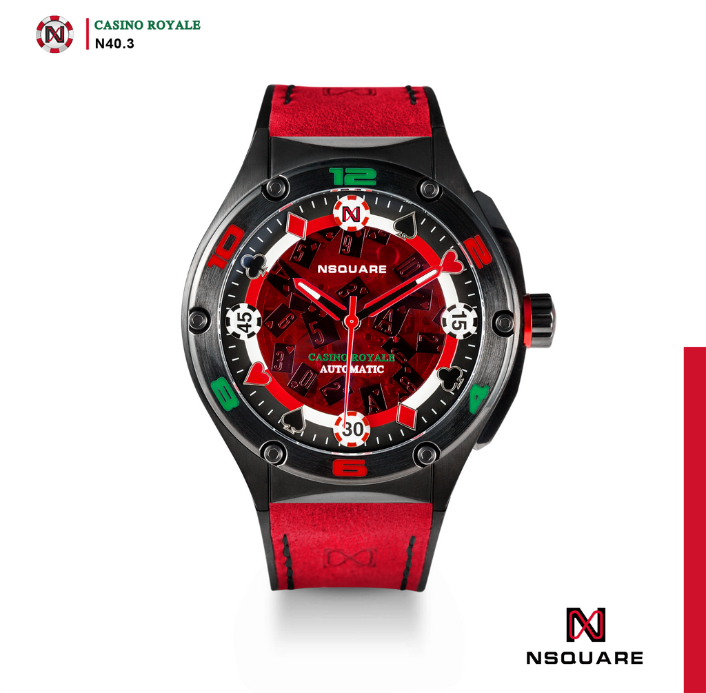 NSQUARE Casino Royale Automatic N40.3 RED/BLACK LIMITED EDITION|NSQUARE皇家賭場系列 自動表N40.3 紅色/黑色限量版