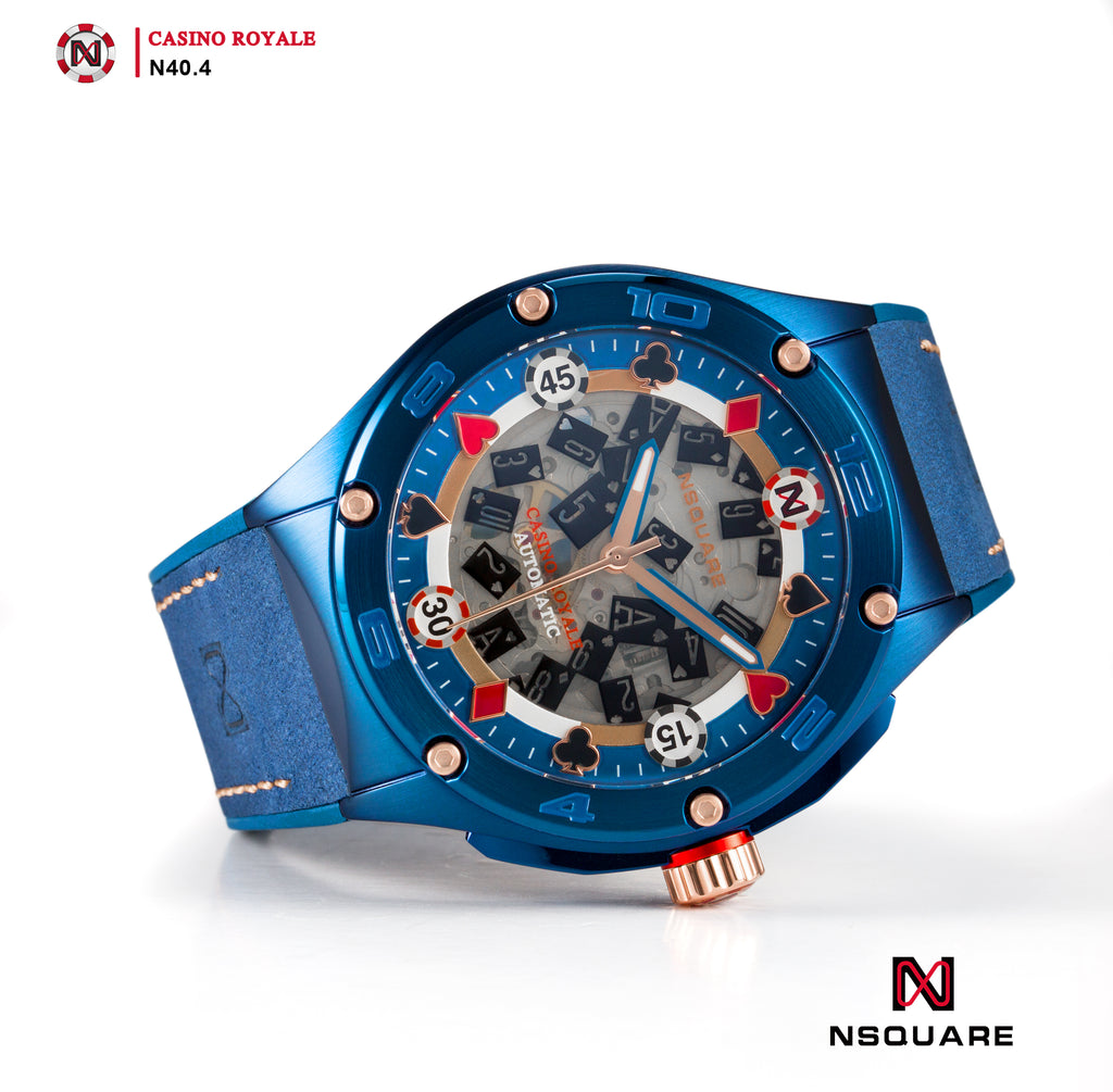 NSQUARE Casino Royale Automatic N40.4 Blue/RG LIMITED EDITION|NSQUARE皇家賭場系列 自動表N40.4 藍色/玫瑰金限量版