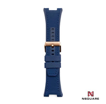 將圖片載入圖庫檢視器 N44.2 Dual Material - 藍色復古皮革配黑色橡膠錶帶|N44.2 雙材質 - 藍色仿古牛皮和黑色橡膠帶