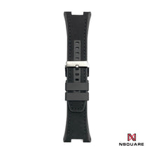 將圖片載入圖庫檢視器 N44.3 Dual Material - Black Vintage Leather with Black Rubber Strap|N44.3 雙材質 - 黑色仿古牛皮和黑色橡膠帶