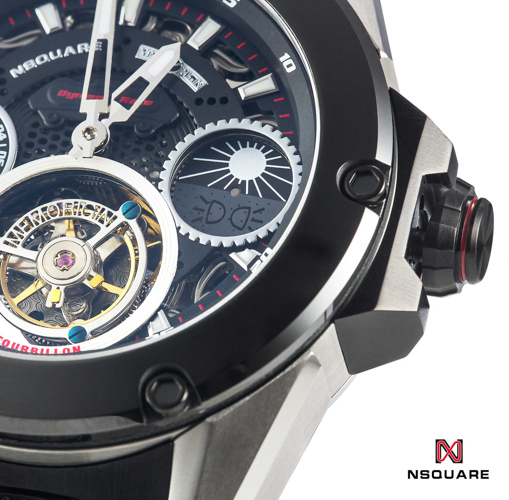 NSQUARE DYNAMIC RACE TOURBILLON WATCH 46MM N33.1 STEEL/CERMAIC BLACK LIMITED EDITION|NSQUARE DYNAMIC RACE陀飛輪46毫米 N33.1 鋼/黑陶瓷 限量版