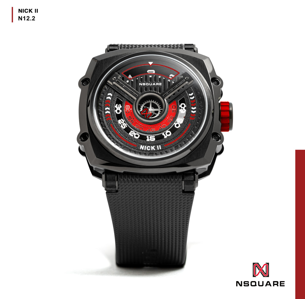 NSquare NICK II AUTOMATIC WATCH 45MM N12.2 Black/Red |NSquare NICK II自動錶 45毫米 N12.2 黑色/紅色