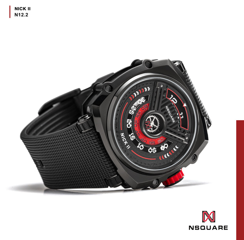 NSquare NICK II AUTOMATIC WATCH 45MM N12.2 Black/Red |NSquare NICK II自動腕錶 45毫米 N12.2 黑色/紅色