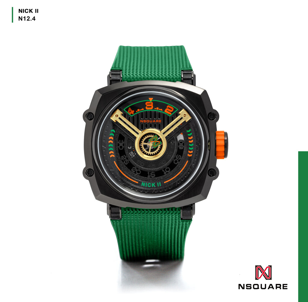 NSQUARE NICK II AUTOMATIC WATCH 45MM N12.4 GREEN |NSQUARE NICK II自動腕錶 45毫米 N12.4 綠色