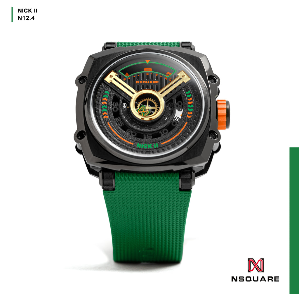 NSQUARE NICK II AUTOMATIC WATCH 45MM N12.4 GREEN |NSQUARE NICK II自動腕錶 45毫米 N12.4 綠色