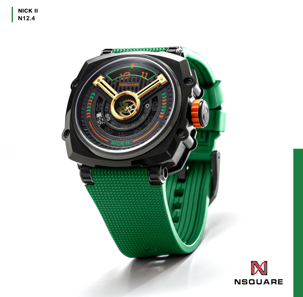 NSQUARE NICK II AUTOMATIC WATCH 45MM N12.4 GREEN |NSQUARE NICK II自動腕錶 45毫米 N12.4 綠色
