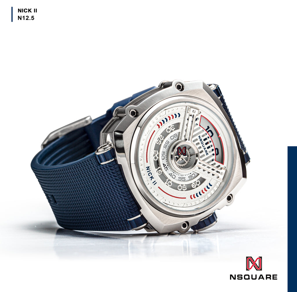 NSQUARE NICK II AUTOMATIC WATCH 45MM N12.5 BLUE/STEEL |NSQUARE NICK II自動腕錶 45毫米 N12.5 藍色/鋼色