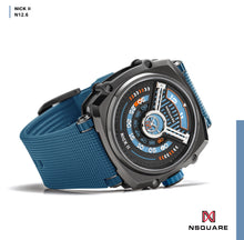 Load image into Gallery viewer, NSQUARE NICK II AUTOMATIC WATCH 45MM N12.6 MISTY BLUE/GRAY|NSQUARE NICK II自動錶 45毫米 N12.6 迷霧藍色/灰色