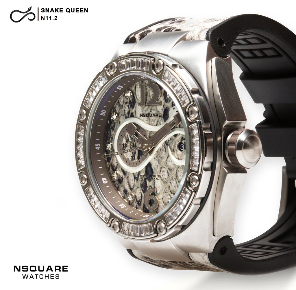 NSQUARE SnakeQueen Automatic Watch-46mm N11.2 White|NSQUARE蛇後系列自動表-46毫米. N11.2 白色