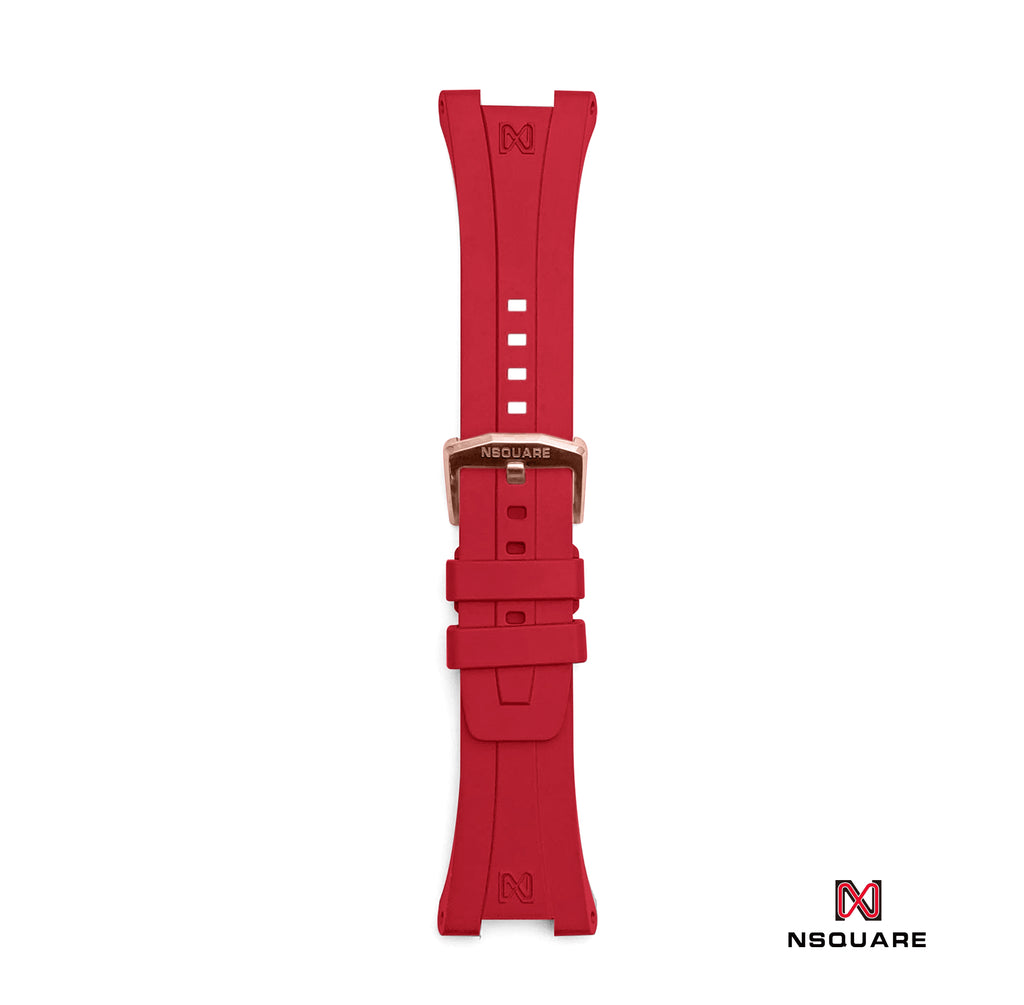 N48.6 Night Maroon Red Rubber Strap|N48.6 夜栗紅色橡膠帶
