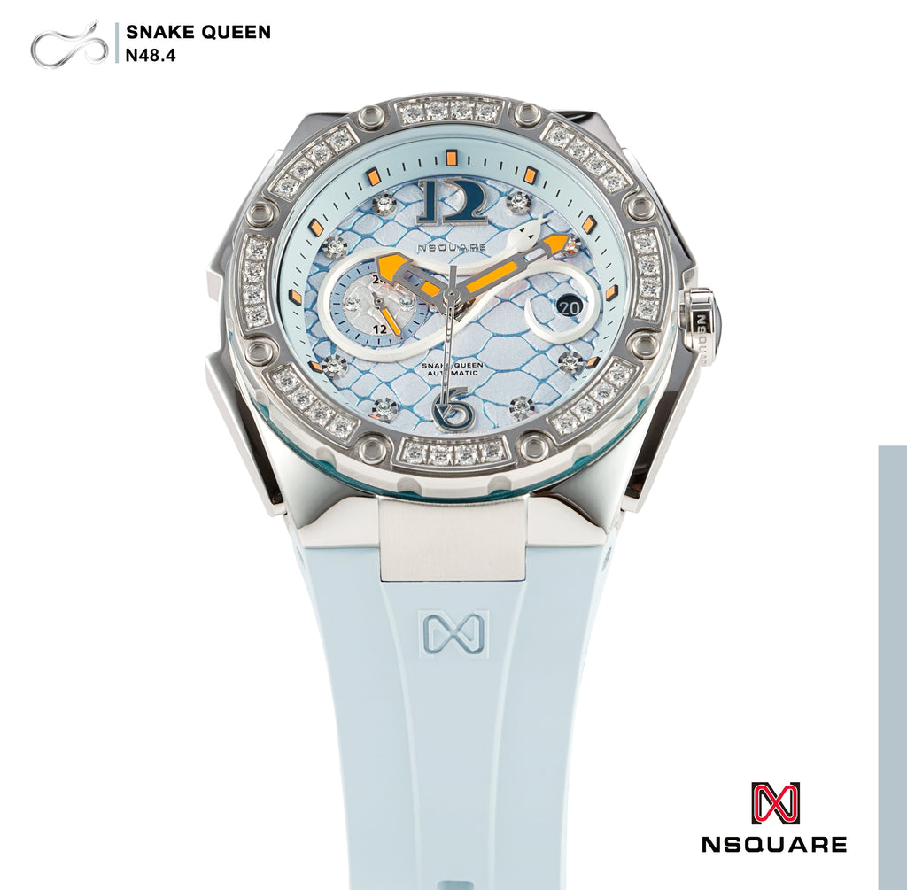 NSQUARE SnakeQueen39mm Automatic Watch- N48.4 Light Blue|NSQUARE蛇後39毫米系列自動表。 N48.4淡藍色