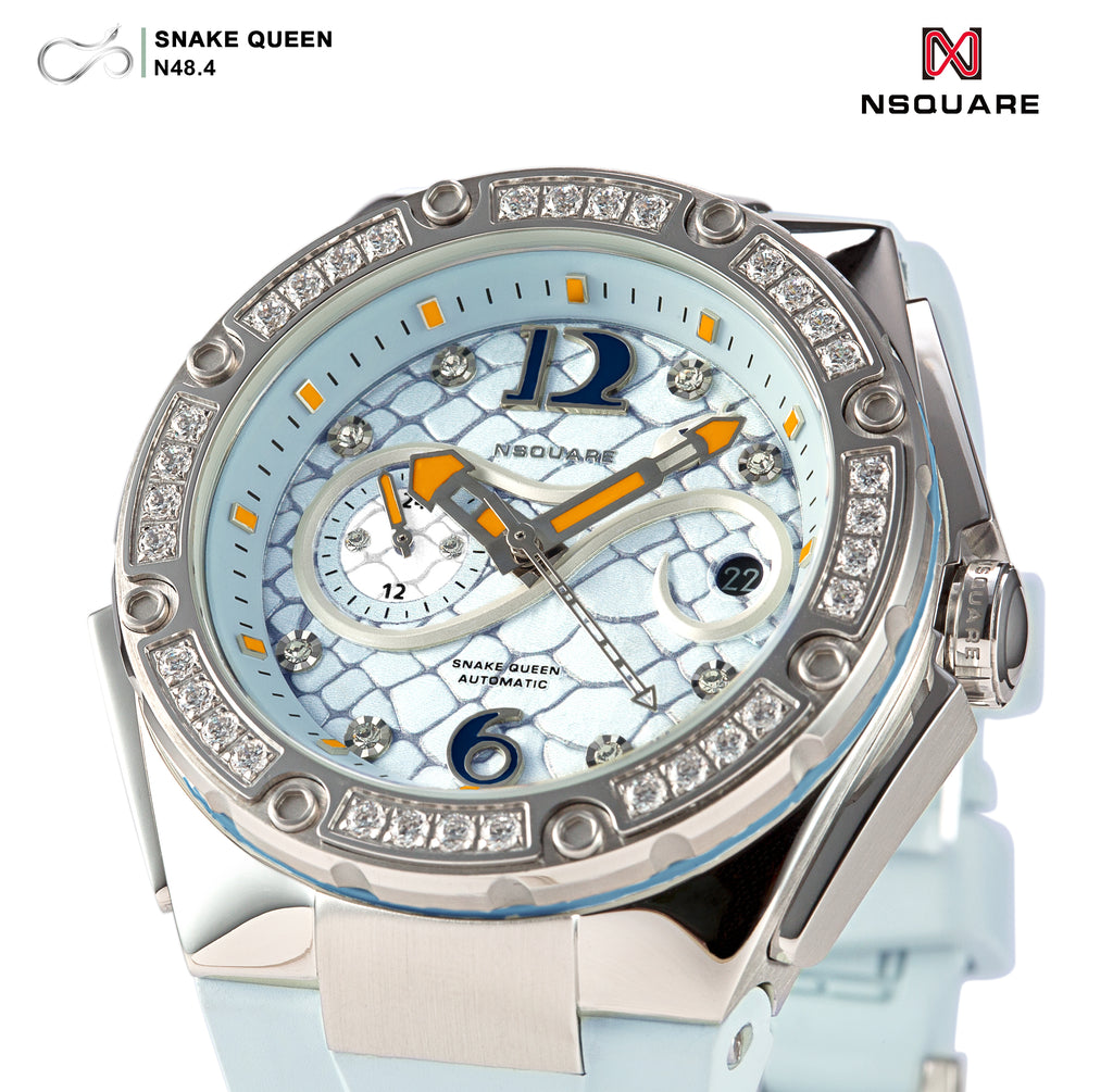 NSQUARE SnakeQueen39mm Automatic Watch- N48.4 Light Blue|NSQUARE 蛇后39毫米系列 自動錶. N48.4淡藍色