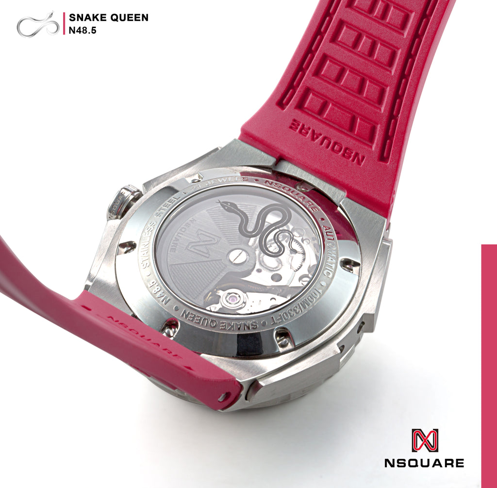 NSQUARE SnakeQueen39mm Automatic Watch- N48.5 Cherry Red