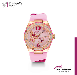NSQUARE PINK Gracefully Automatic Watch-40mm  NP01.3|NSQUARE PINK 蝴蝶系列 自動錶-40毫米  NP01.3