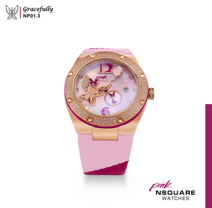 NSQUARE PINK Gracefully Automatic Watch-40mm NP01.3|NSQUARE PINK 蝴蝶系列自動表-40毫米 NP01.3
