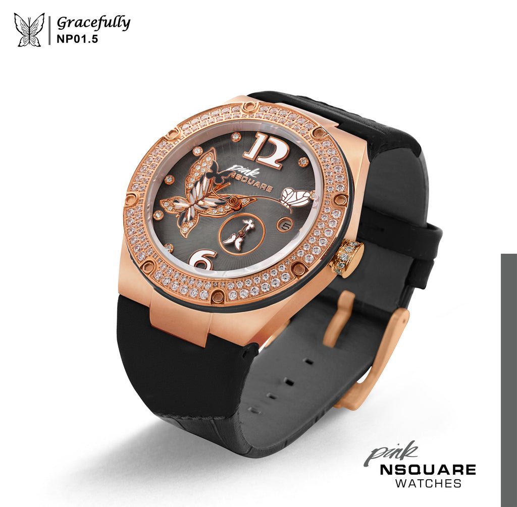 NSQUARE PINK Gracefully Automatic Watch-40mm NP01.5|NSQUARE PINK 蝴蝶系列自動表-40毫米 NP01.5