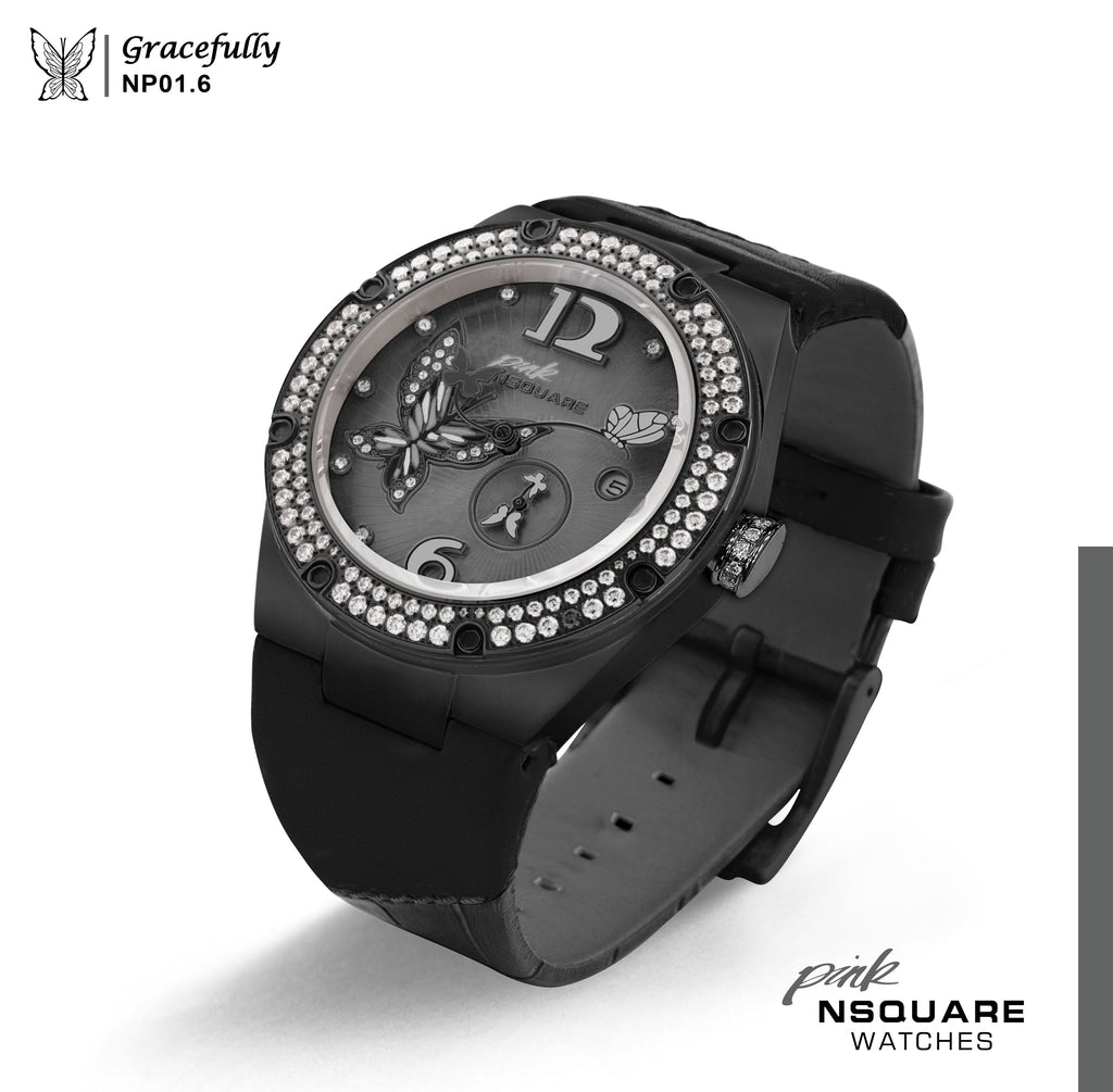 NSQUARE PINK Gracefully Automatic Watch-40mm  NP01.6|NSQUARE PINK 蝴蝶系列 自動錶-40毫米  NP01.6