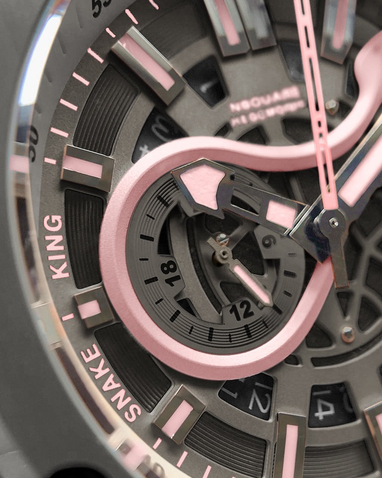 蛇皇 自動腕錶 N10.12 灰色/粉色