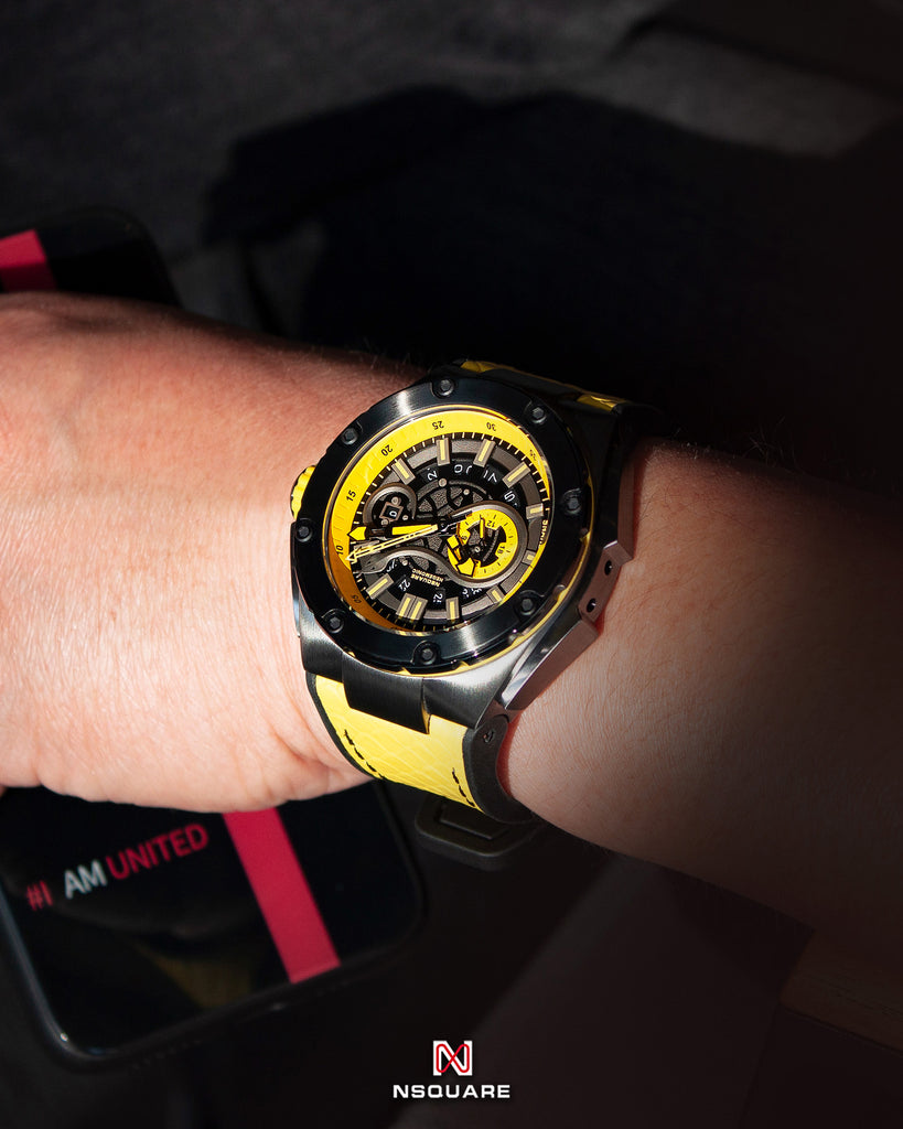 NSQUARE SnakeKing Automatic Watch-46mm N10.3 Grey/Tour Yellow|蛇皇系列 自動表-46毫米 N10.3灰/旅行黃