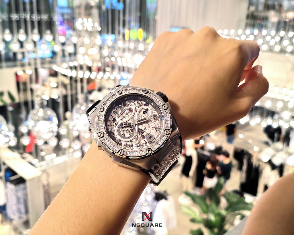 NSQUARE SnakeQueen Automatic Watch-46mm  N11.2 White|NSQUARE 蛇后系列 自動錶-46毫米. N11.2 白色