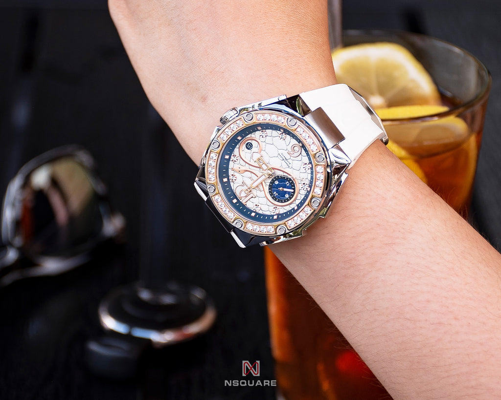 NSquare SnakeQueen39mm Automatic Watch - N48.3 RG/White|NSquare蛇後39毫米系列自動表。 N48.3玫瑰金色/白色