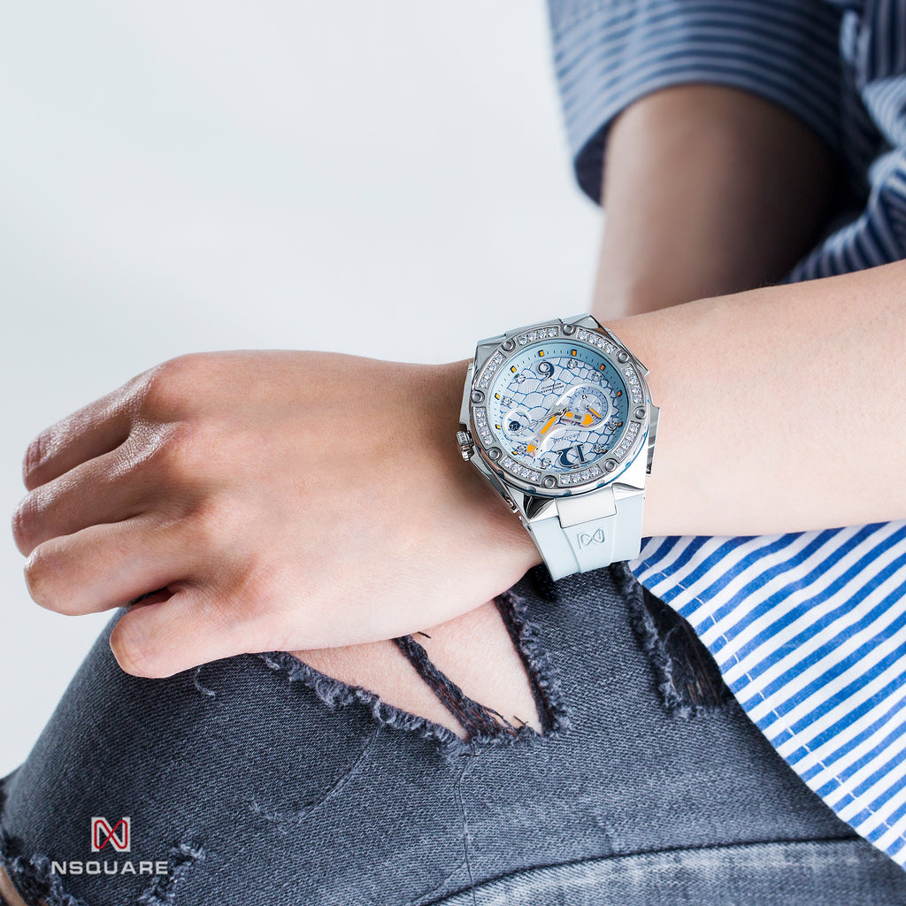 NSQUARE SnakeQueen39mm Automatic Watch- N48.4 Light Blue|NSQUARE蛇後39毫米系列自動表。 N48.4淡藍色